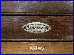 Craftsman Machinist Chest 7 Drawer Vintage Toolbox Wood Dovetail Joints c1930