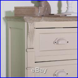 Cream painted 5 drawer tallboy chest shabby french chic furniture bedroom home