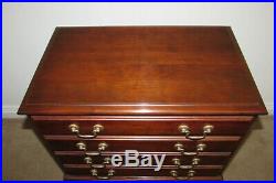 Cresent Cherry Queen Anne Silver Chest, 4 Drawers, Felt Lined, Partitioned