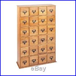 DVD Storage Cabinet CD Multimedia Apothecary Media Chest With Drawers Library