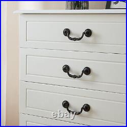 Double 8-Drawer White Storage Modern Dresser Cabinet Wood Chest for Bedroom