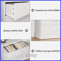 Double Dresser of 6 Drawer Wood Storage Clothes Organizer Large Capacity Cabinet