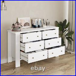 Drawer Chest Dresser Organizers Storage Wood Nightstand with 6 Drawers Furniture