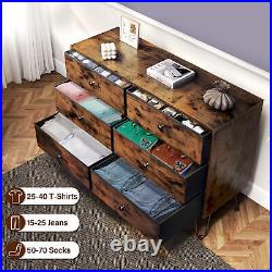 Drawer Dresser Fabric Chest of Drawers Cloth Organizer Bedroom Storage Cabinet