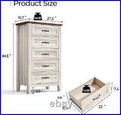 Drawers Dresser for Bedroom, Wood Bedroom Dresser Farmhouse Drawer Chest