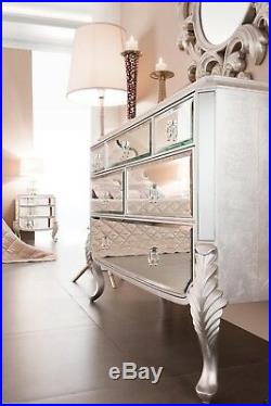 Dresser 6 Drawer Bedroom Chest Long Chest of Drawers Mirrored Florentine
