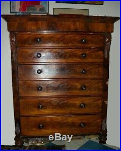 Dresser 6 Drawers, Antique Scottish Chest, 64 high, 24 Deep, 53 Wide