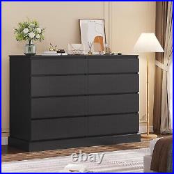 Dresser Bedroom Modern 8 Drawers Dressers Storage Cabinet Chest of Drawers Black