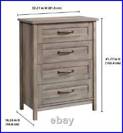 Dresser Chest 4 Drawers Rustic Gray Wood Bedroom Modern Storage Furniture