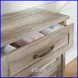 Dresser Chest Of 4 Drawers Bedroom Modern Farmhouse Vintage Rustic Gray Antique