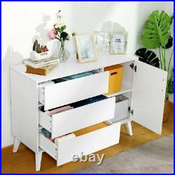 Dresser for Bedroom 3 Drawer Chest Wood Dresser Large Storage Cabinet White