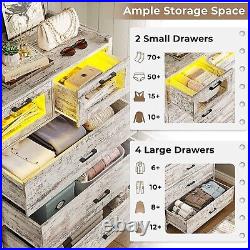Dresser for Bedroom Chest of Drawers withLED Lights Large Capacity Storage Cabinet