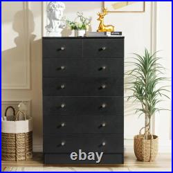 Dresser for Bedroom Storage Tower Tall Chest Organizer Unit 4/5/6/7 Wood Drawers