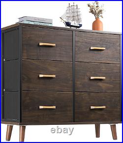 Dresser for Bedroom with 6 Drawers, Storage Drawer Organizer, Wood Chest of Draw