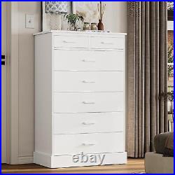 Dresser for Bedroom with 7 Drawers, Wood Storage Clothes Organizer Cabinet