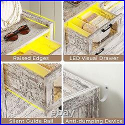 Dresser for Bedroom with LED Lights Chest of Drawers 6 Dresser Storage Organizer