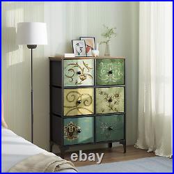 Dresser with 6 Drawers, Tall Storage Dresser for Bedroom, Modern Chest of Drawer