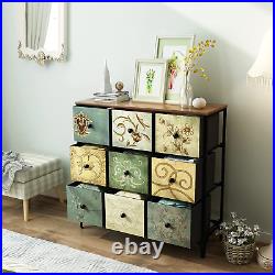 Dresser with 9 Drawers, Tall Storage Dresser for Bedroom, Modern Chest of Drawer