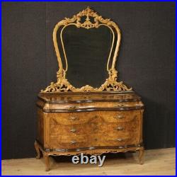 Dresser with mirror chest of drawers commode furniture in wood antique style