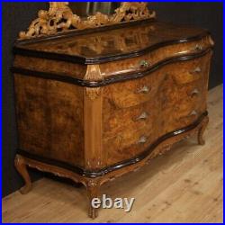 Dresser with mirror chest of drawers commode furniture in wood antique style