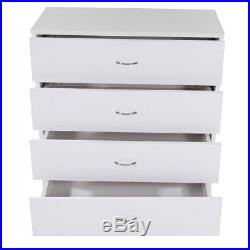 Dressers Chest of Drawers 4 Drawer Soft White Finish Bedroom Storage Furniture