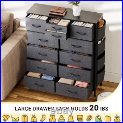 Dressers for Bedroom, Tall Dresser with 12 Drawers Chest of Drawers Dresser Fabr