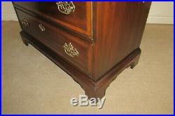 Drexel 18th Century Collection Banded Mahogany Chest, High Dresser, 7 Drawers