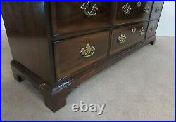 Drexel Banded Mahogany 18th Century Classics Dresser, 10 Drawer Low Chest (a)