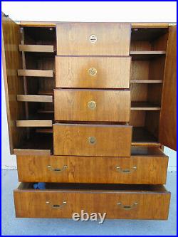 Drexel Heritage Accolade Campaign 6 Drawer 2 Door Tall Chest Armoire Dresser