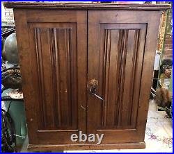 Early CABINET with FLAT DRAWERS Collectible STORAGE Spool Chest 24x27 old
