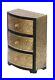 Elegant Handcrafted 3-Drawer Wooden Chest with Embossed Brass Floral Design