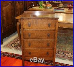 English Oak Arts & Crafts Small 4 Drawer Chest Bedroom Furniture