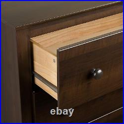 Espresso Brown 6 Drawer Wooden Dresser Chest of Drawers Storage Modern Bedroom