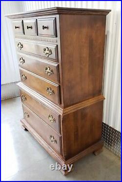 Ethan Allen Classic Manor Eight Drawer Chest on Chest Maple/Birch Item #15-5205