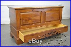 Ethan Allen Country Craftsman Solid Pine Lidded Blanket Chest with Drawer