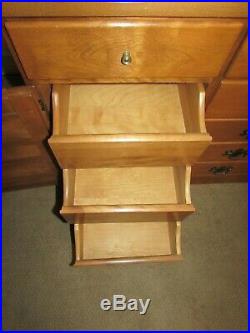 Ethan Allen Nutmeg Maple Dresser, 11 Drawer Low Chest, 10-4590