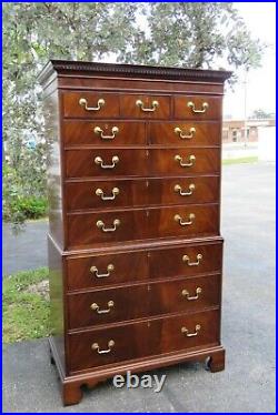 Extra Tall Flame Mahogany Chest of Drawers by Hickory Chair Company 1688