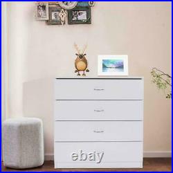 FCH Chest of Drawers Dresser 4 Drawer Furniture Cabinet Bedroom Storage WHITE