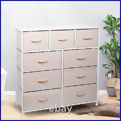 Fabric Dresser Chest 4/5/9 Drawers Furniture Bedroom Storage Organizer Wood Top