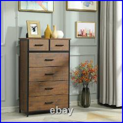 Fabric Dresser Chest 6 Drawers Furniture Bedroom Storage Organizer Wood Frame