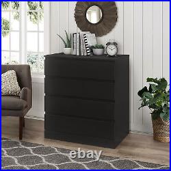 Fashion 4 Drawer Dresser Furniture Bedroom Organizer Clothes Chest Drawers Black