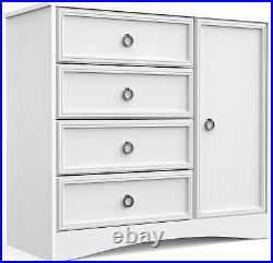 Fashion 4 Drawer Dresser Furniture Bedroom Organizer Clothes Chest Drawers Gray