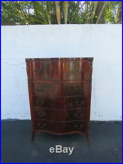 Flame Mahogany Serpentine Front Chest of Drawers By Union Furniture 8868