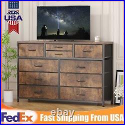 For 55'' TV Stand Dresser for Bedroom Chest of Drawers Wood Top Storage Cabinet