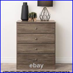 Four Drawer Chest Solid Wood Knobs Smooth Runing Drawer Glides Drifted Gray New