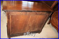 French Antique Walnut Sideboard Cabinet / 3 Drawer Chest Dining Room Furniture