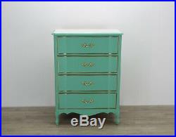 French Provincial Chest of Drawers, Pastel Green Lingerie Chest, Shabby Chic