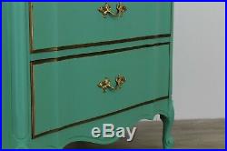 French Provincial Chest of Drawers, Pastel Green Lingerie Chest, Shabby Chic