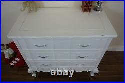 French Style Louis Three Drawer Chest In White Shabby Chic Drawers