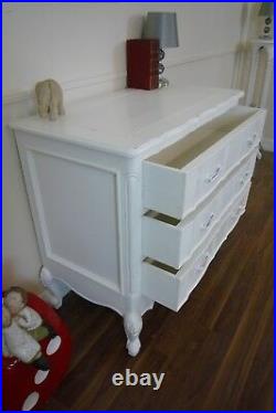 French Style Louis Three Drawer Chest In White Shabby Chic Drawers